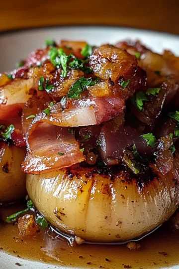 Honey-Glazed Shallots with Crispy Bacon