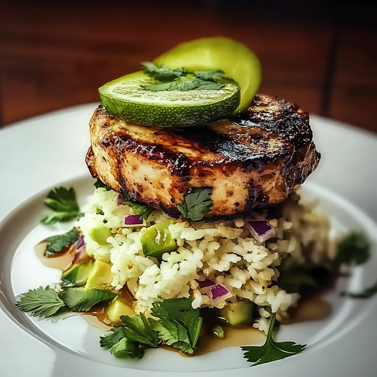 Honey Lime Chicken & Avocado Rice Stack