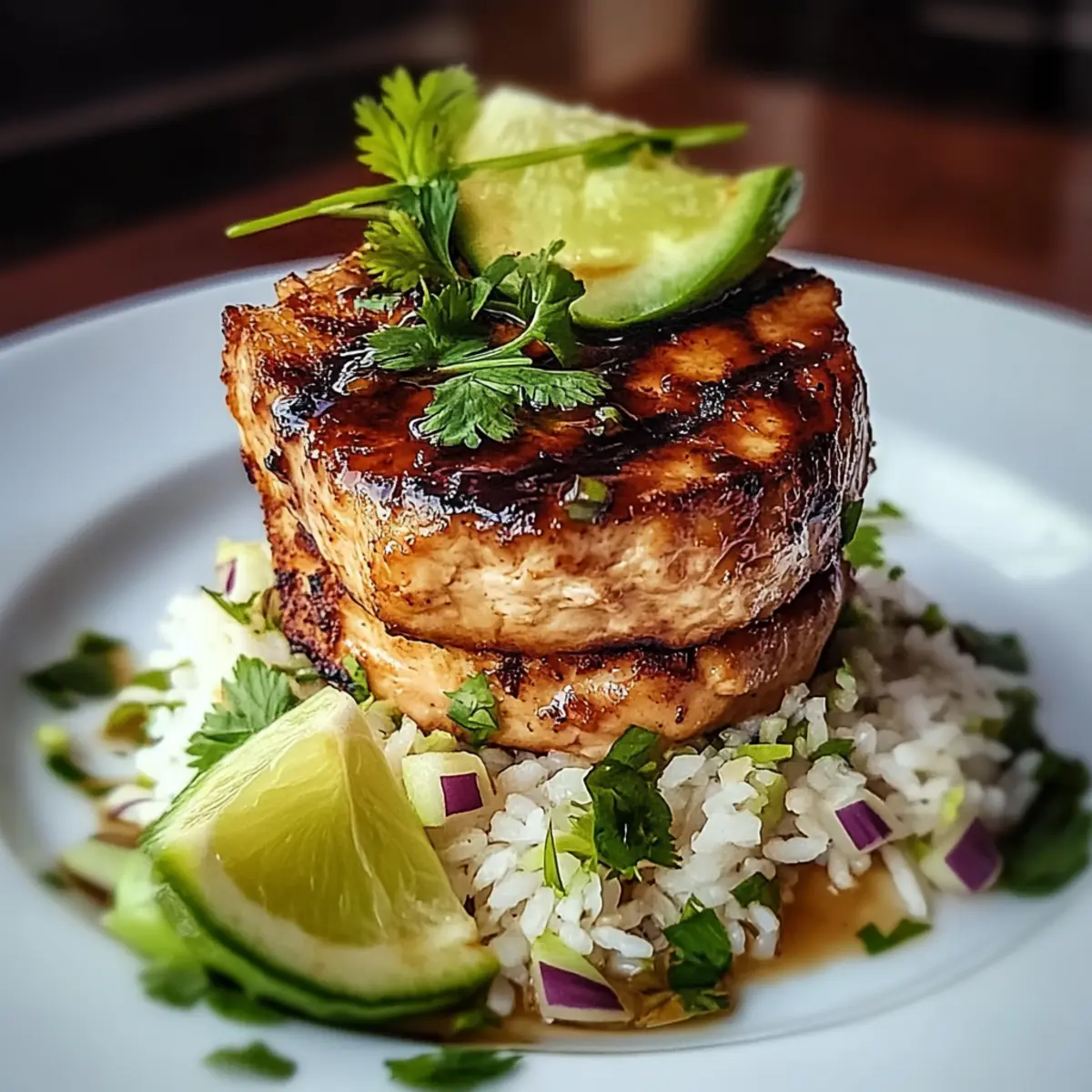 Honey Lime Chicken & Avocado Rice Stack