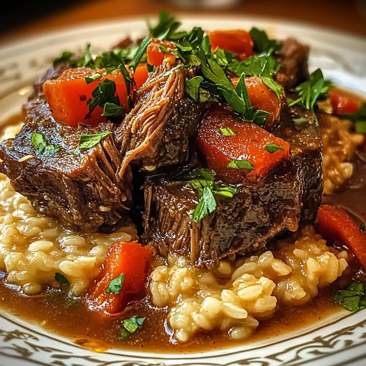 Italian Inspired Pot Roast and Risotto Dinner