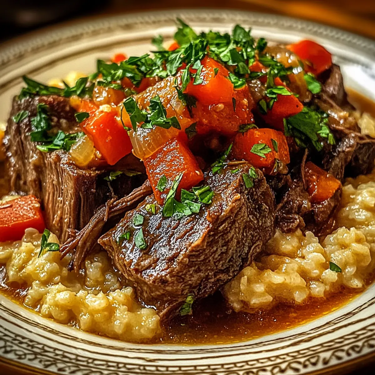 Italian Inspired Pot Roast and Risotto Dinner