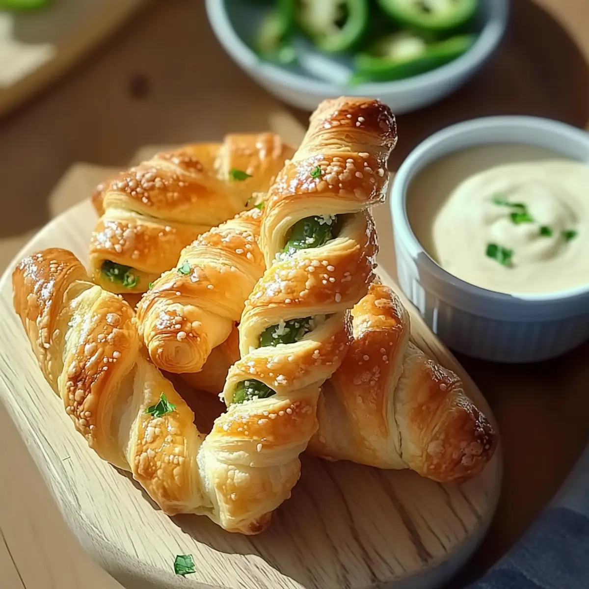 Jalapeños Popper Puff Pastry Twists