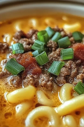 Mac & Cheese Burger Soup