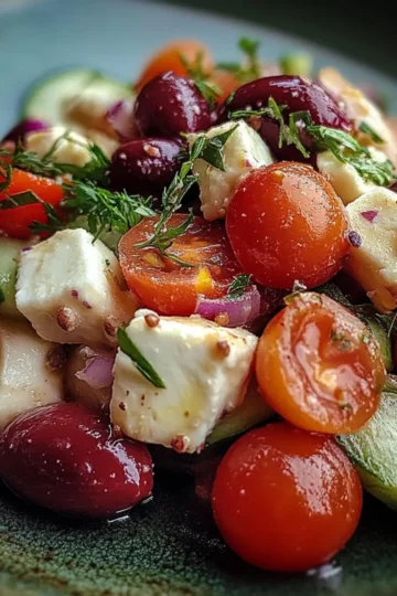 Mediterranean Bean Salad With Feta