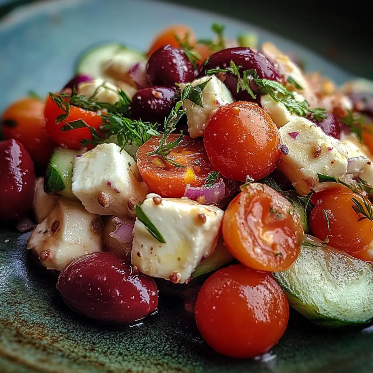 Mediterranean Bean Salad With Feta