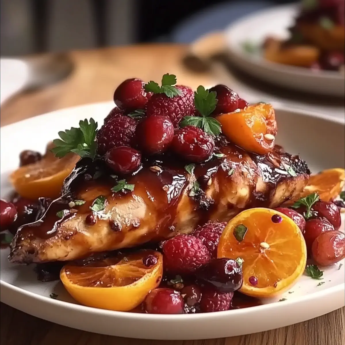 Pomegranate Orange Glazed Chicken