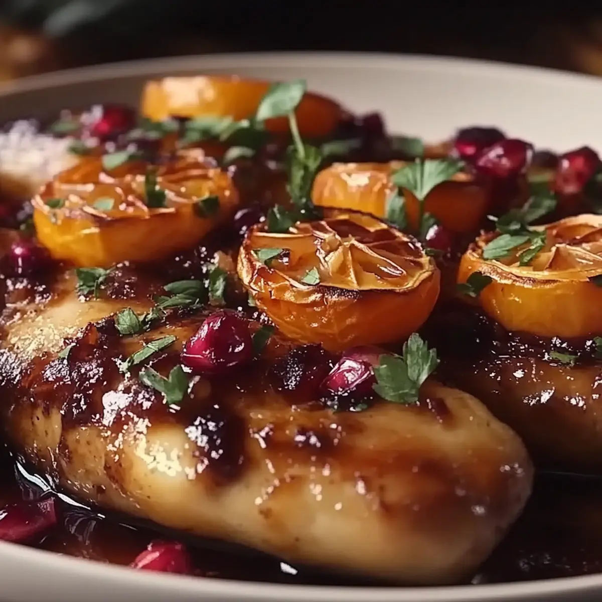 Pomegranate Orange Glazed Chicken