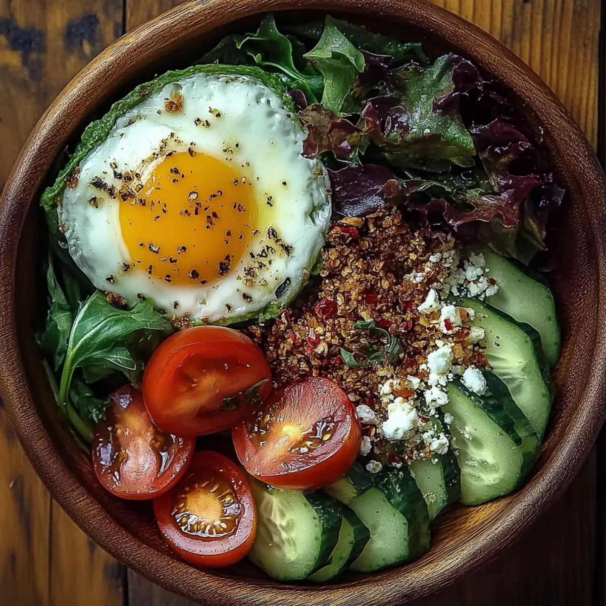 Power Salad Avocado Egg Spinach Fuel Bowl