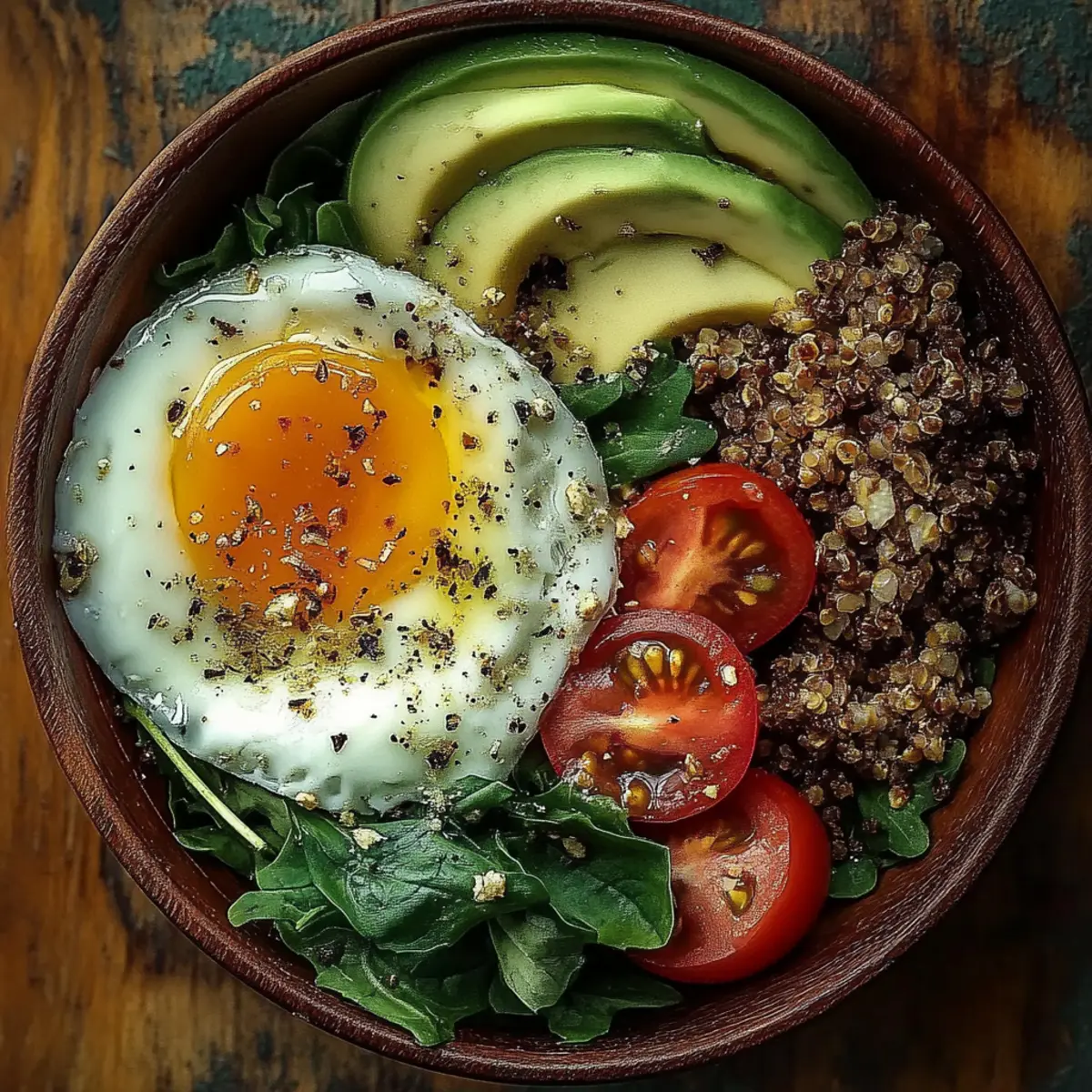 Power Salad Avocado Egg Spinach Fuel Bowl