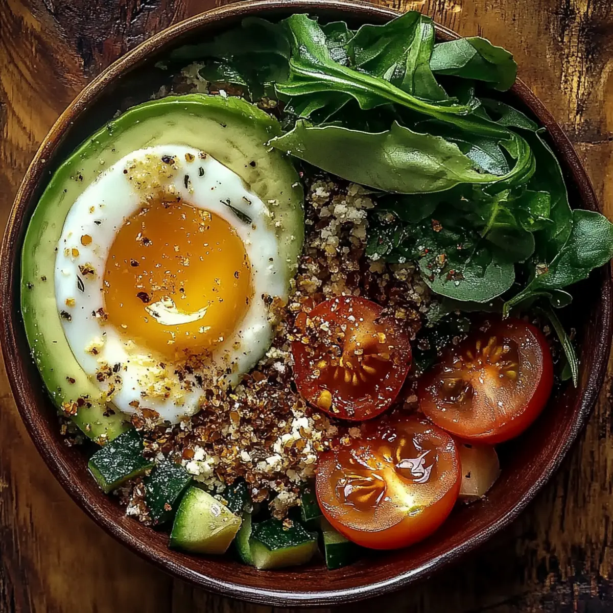 Power Salad Avocado Egg Spinach Fuel Bowl