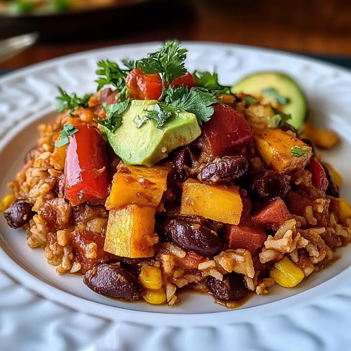 Rice and Bean Casserole with Sweet Potatoes