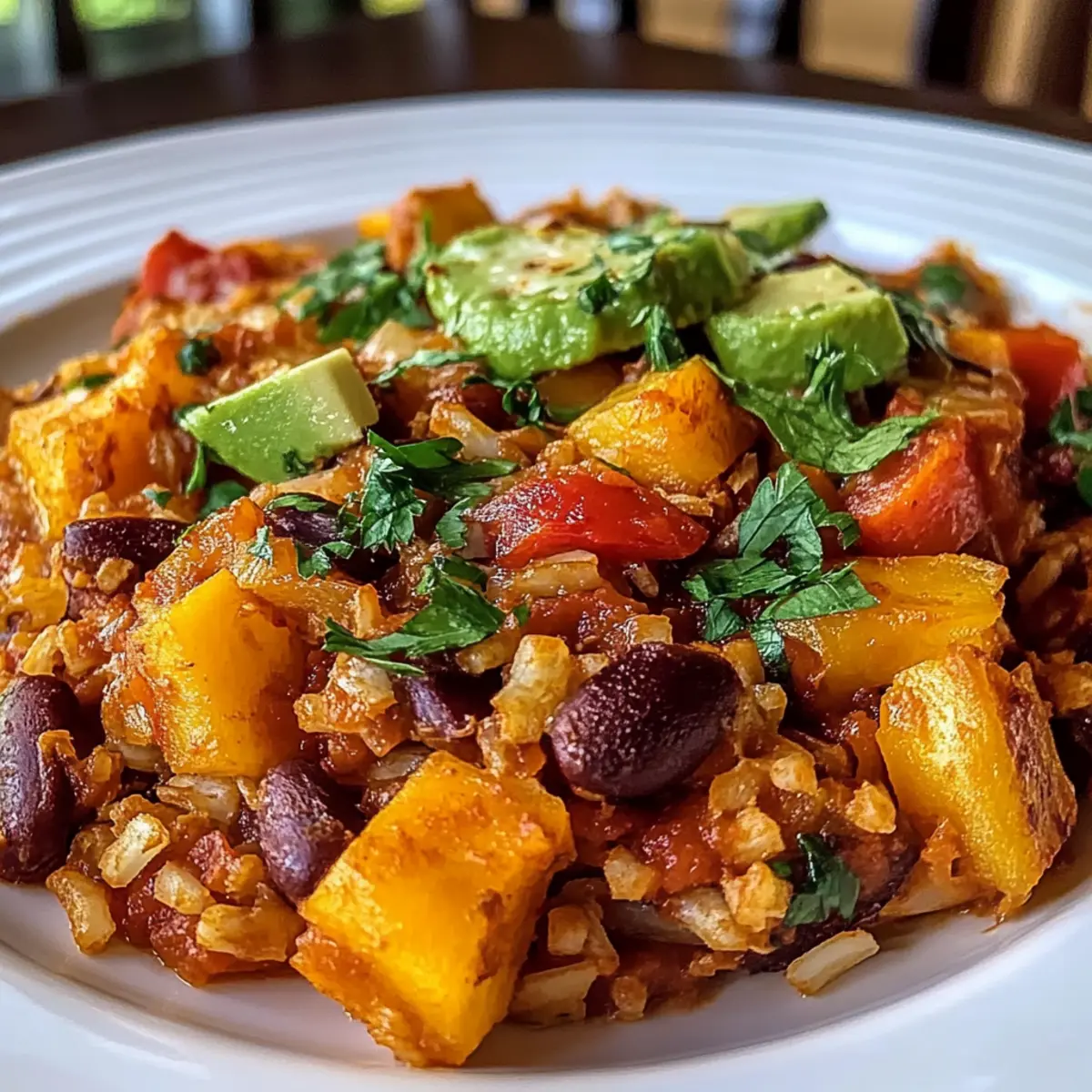 Rice and Bean Casserole with Sweet Potatoes