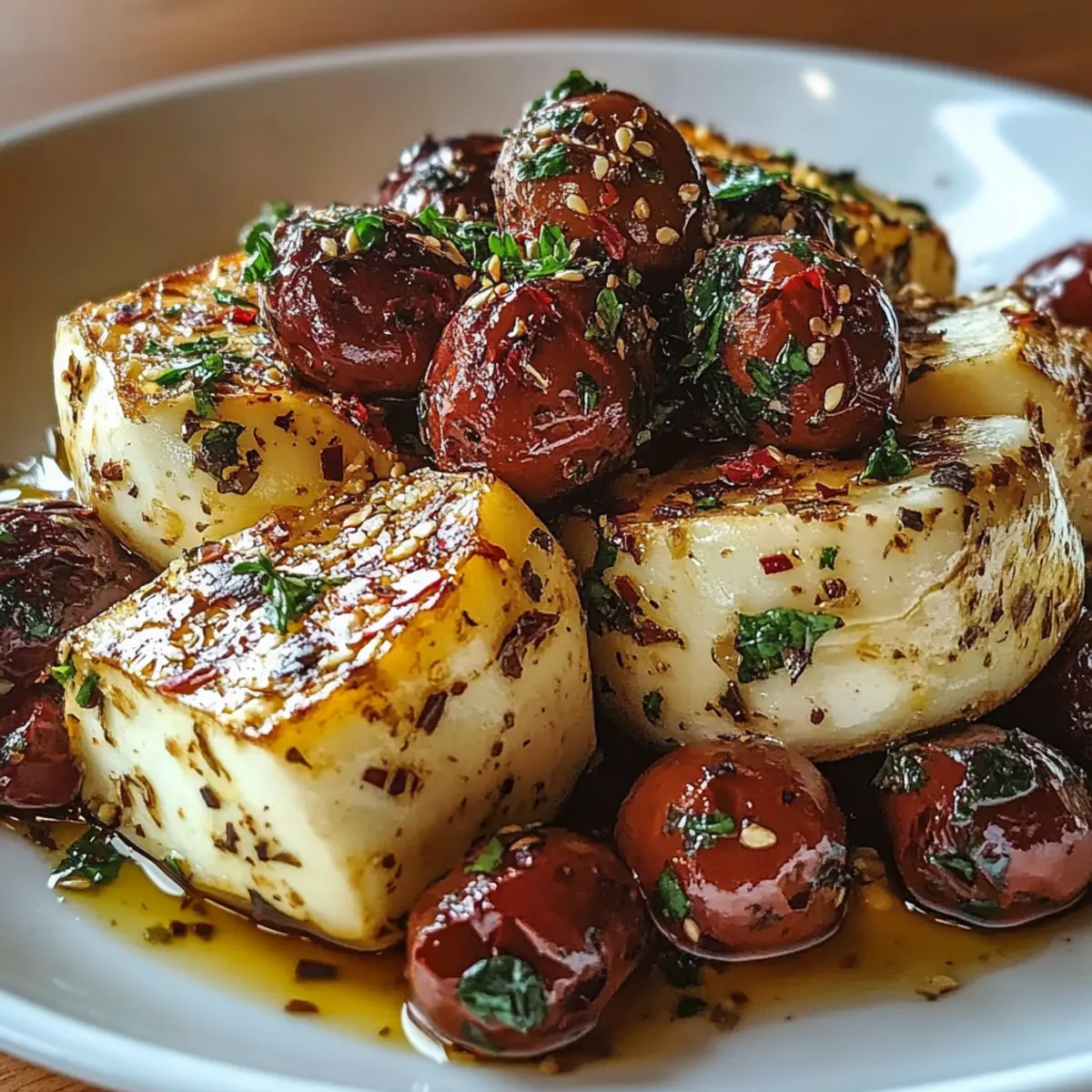 Roasted Potatoes with Baked Feta and Garlic
