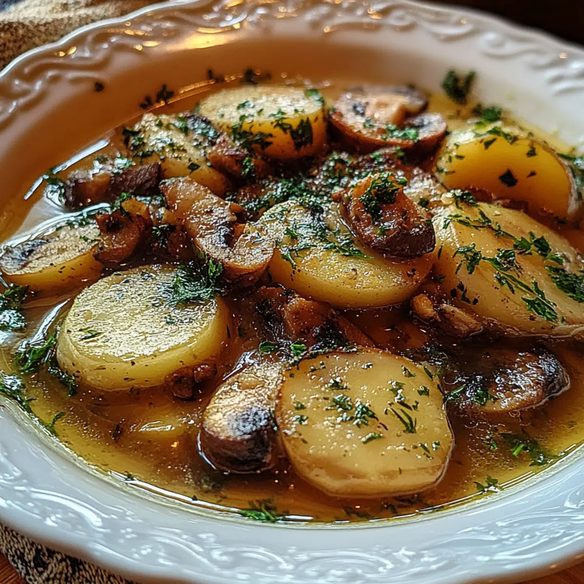 Russian Potato and Mushroom Soup