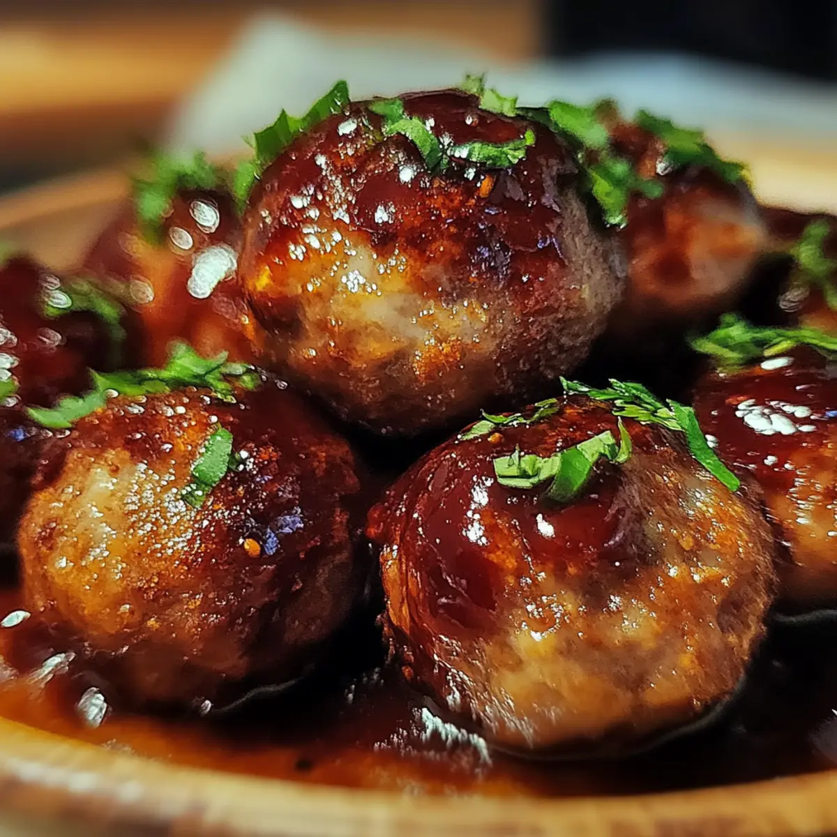 Slow Cooker Bourbon Apple Butter Meatballs