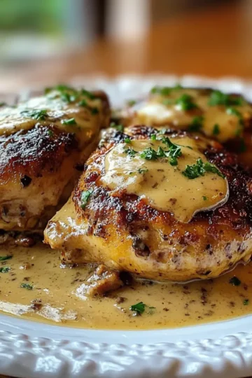Smothered Chicken Thighs in Creamy Gravy