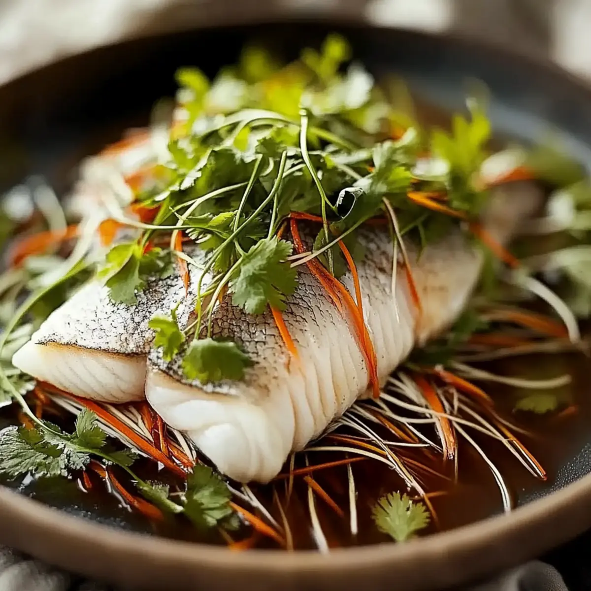 Steamed Fish with Ginger and Soy Sauce