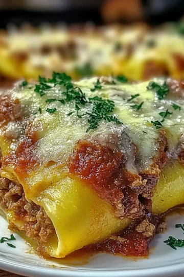 Stuffed Manicotti with Meat Sauce