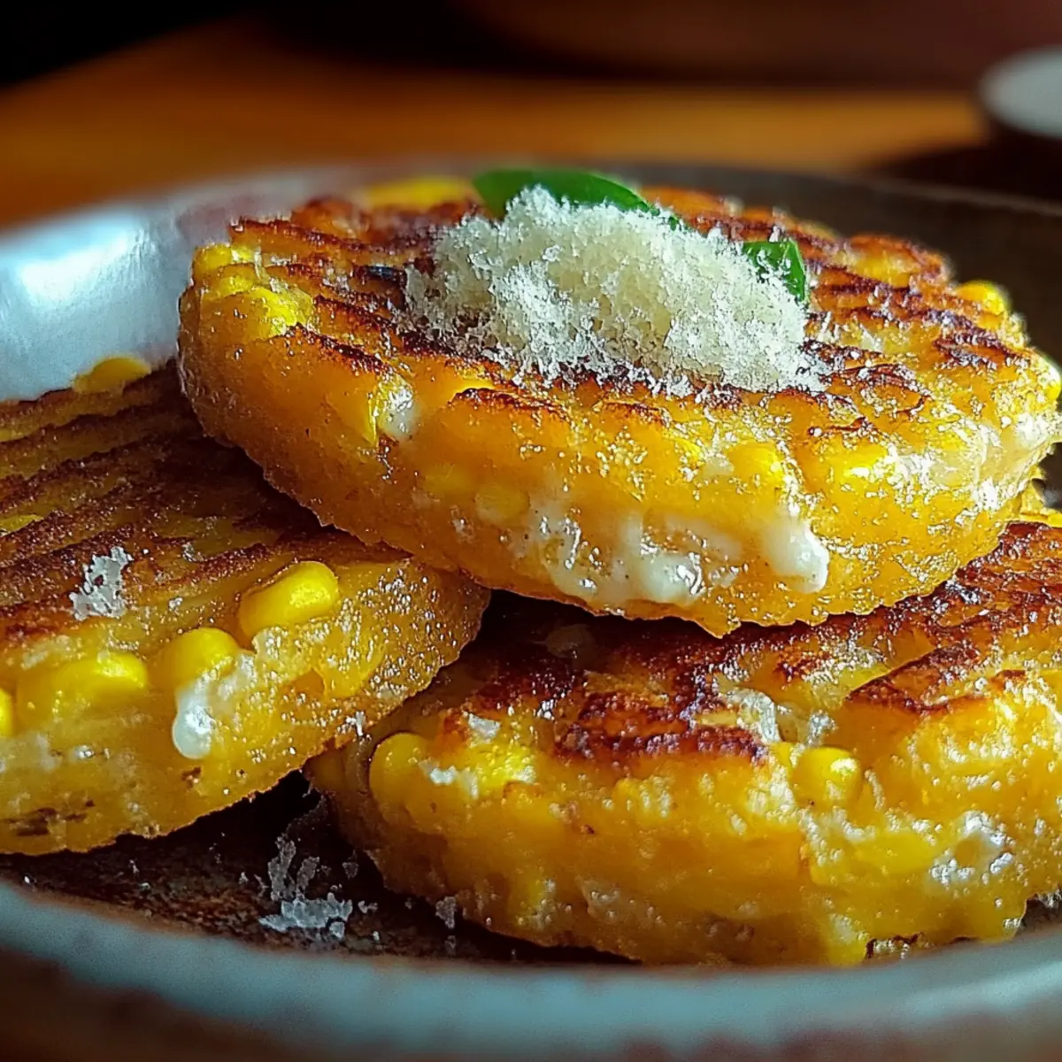 Venezuelan Sweet Corn Cachapas with Melty Cheese