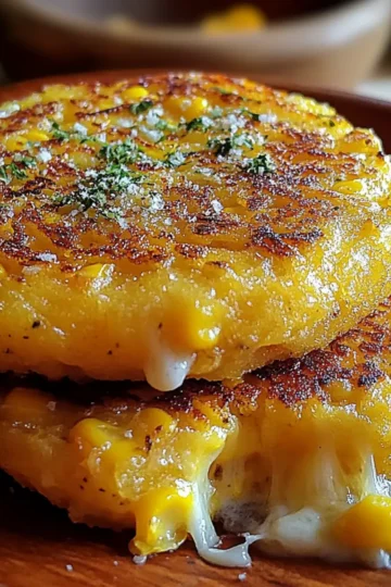 Venezuelan Sweet Corn Cachapas with Melty Cheese