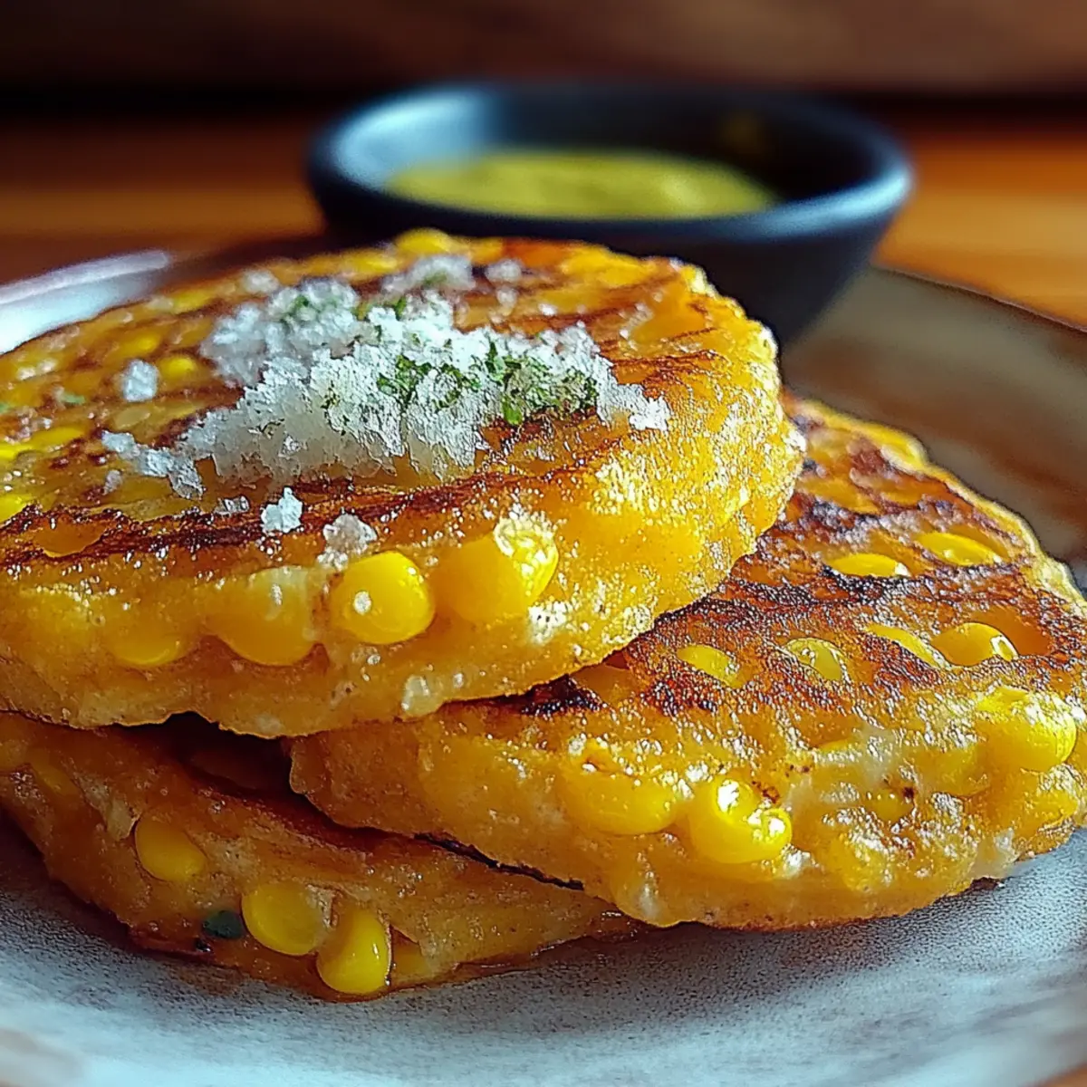 Venezuelan Sweet Corn Cachapas with Melty Cheese