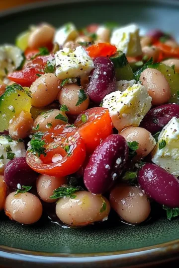 Vibrant Mediterranean Bean Salad With Feta