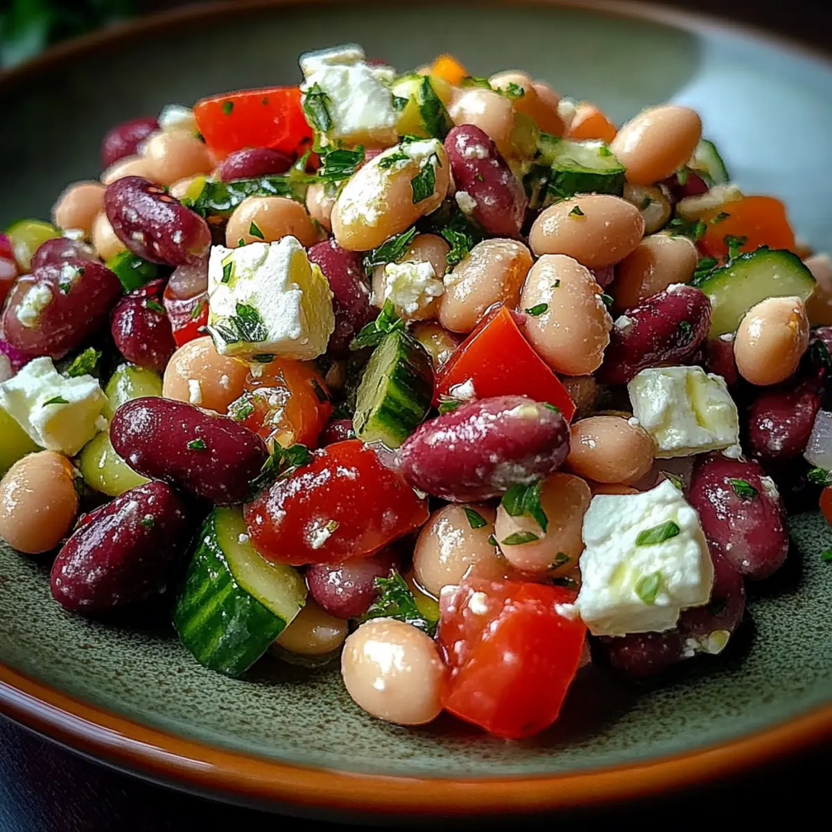 Vibrant Mediterranean Bean Salad With Feta