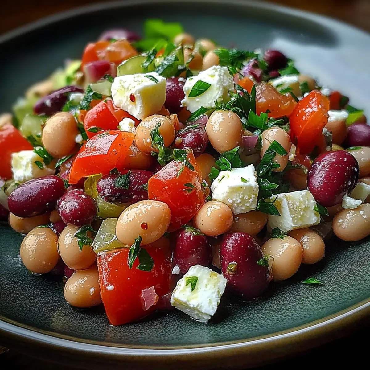 Vibrant Mediterranean Bean Salad With Feta