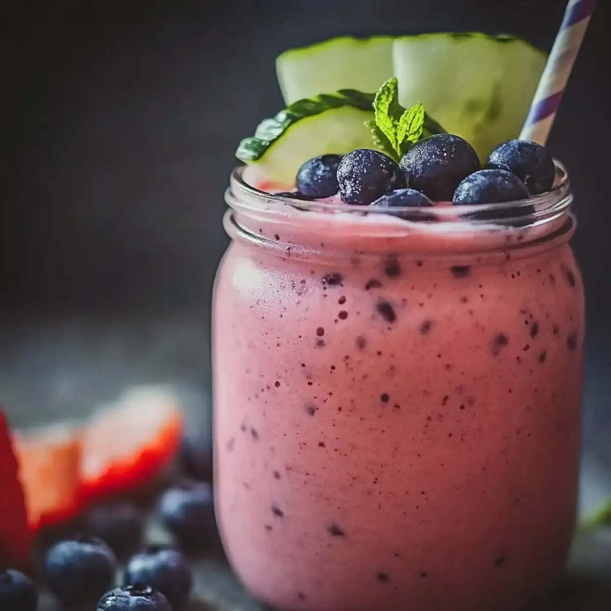 Watermelon Blueberry Protein Smoothie