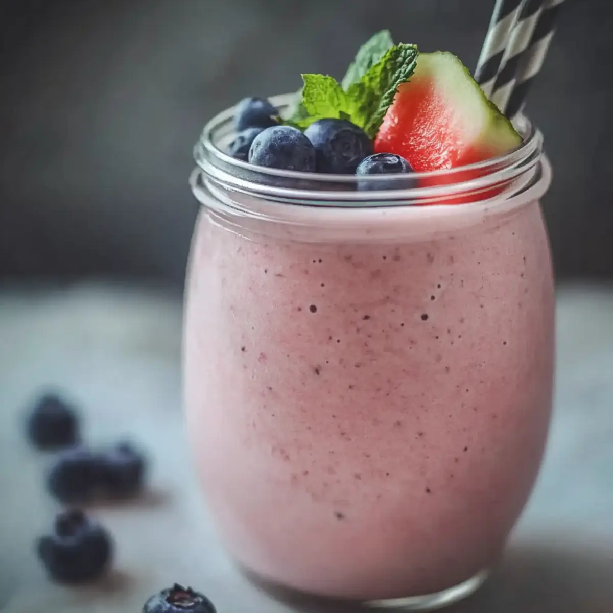 Watermelon Blueberry Protein Smoothie