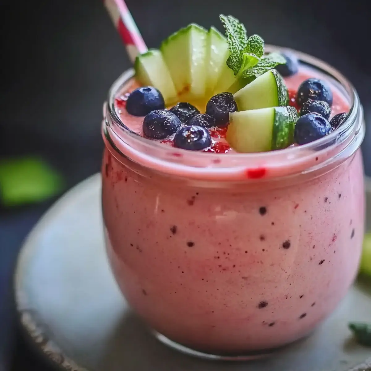 Watermelon Blueberry Protein Smoothie