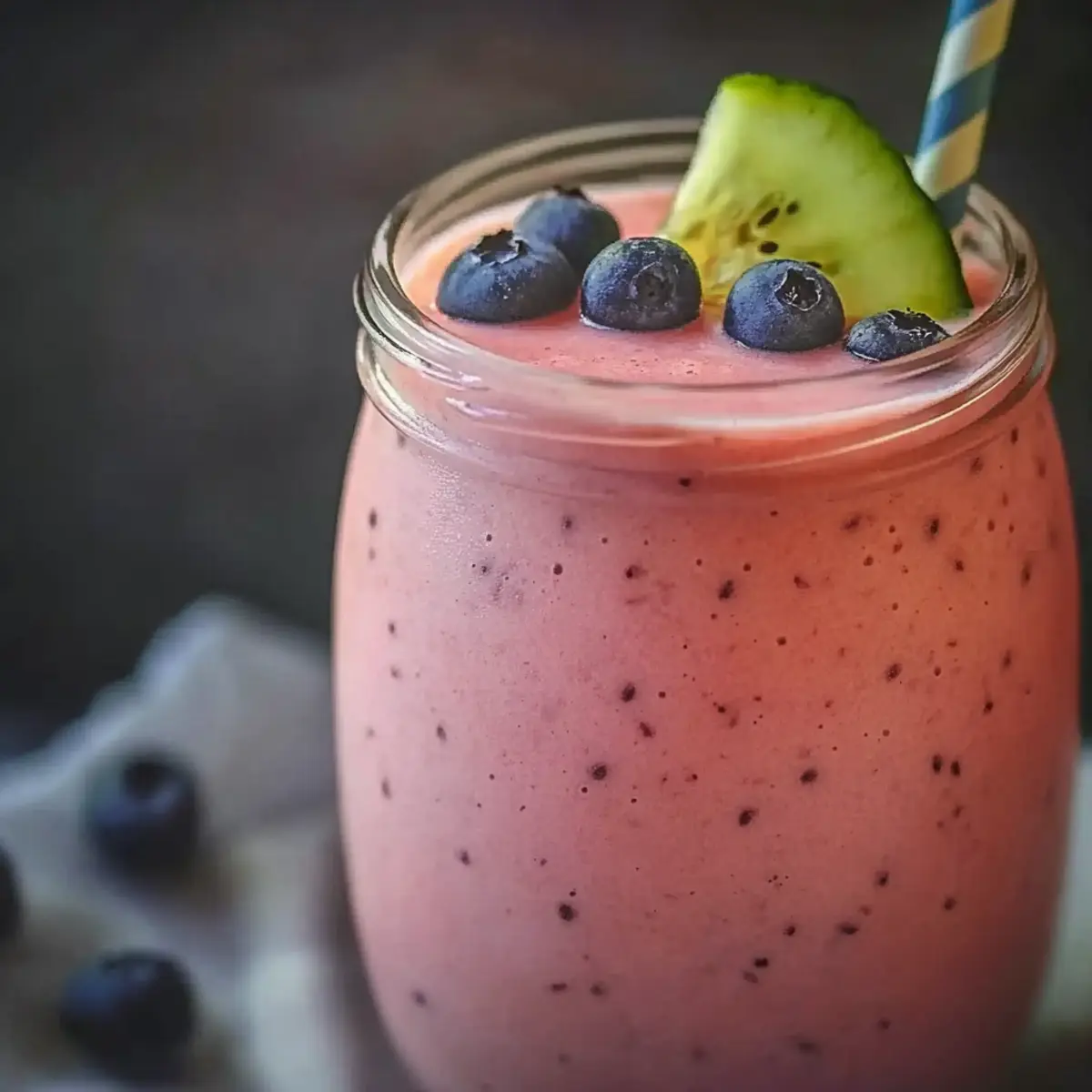 Watermelon Blueberry Protein Smoothie