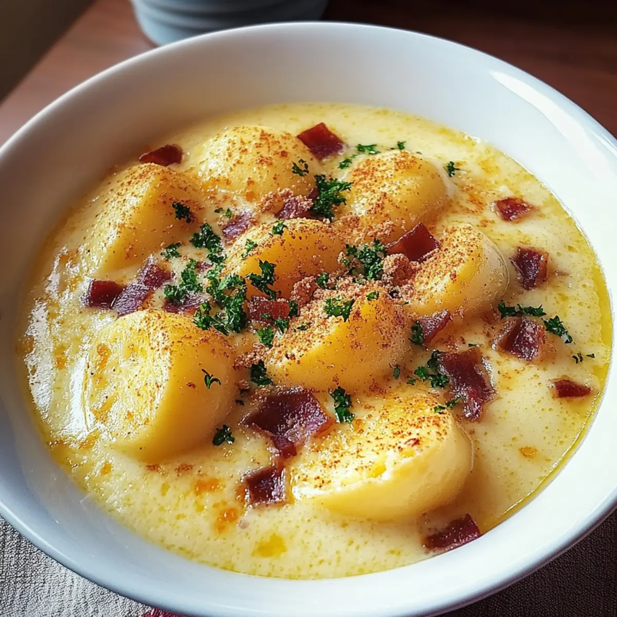 Bacon Cheddar Gnocchi Soup