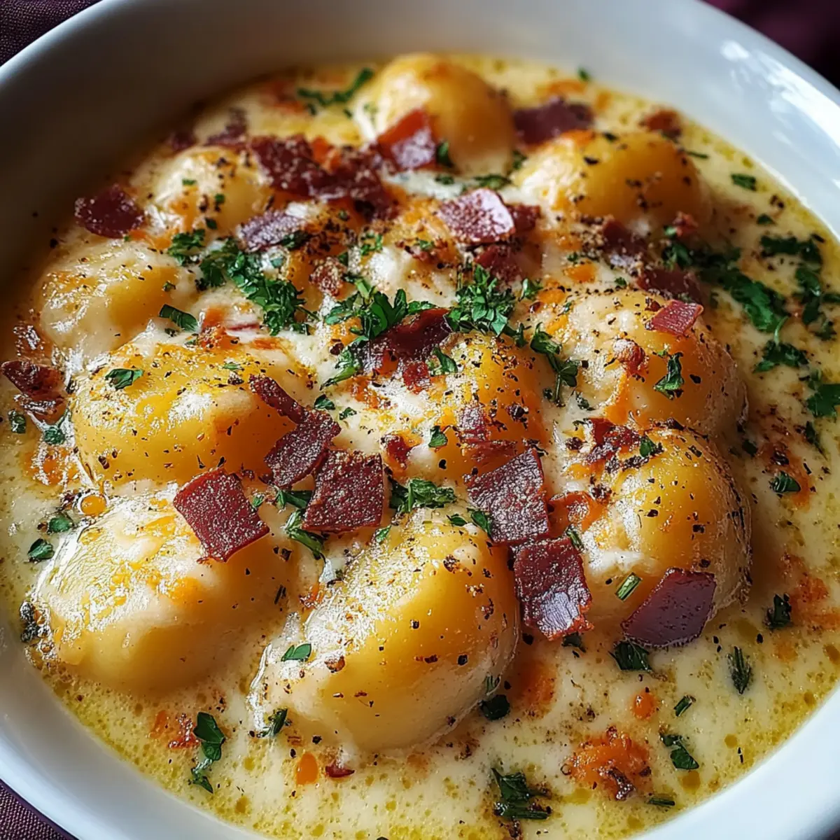 Bacon Cheddar Gnocchi Soup