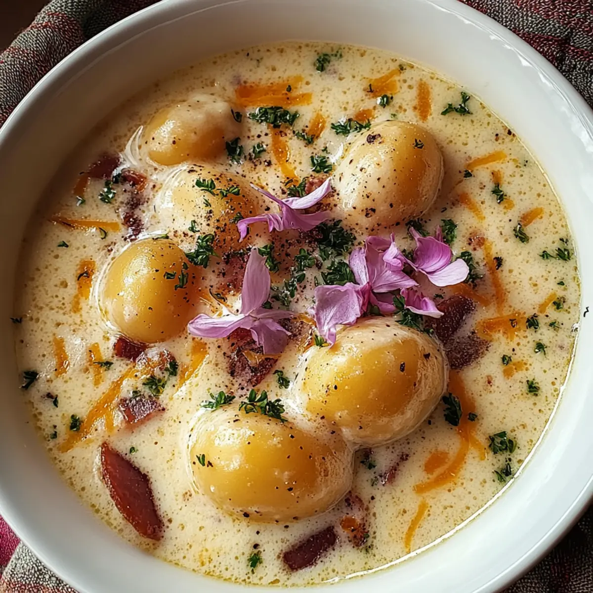 Bacon Cheddar Gnocchi Soup