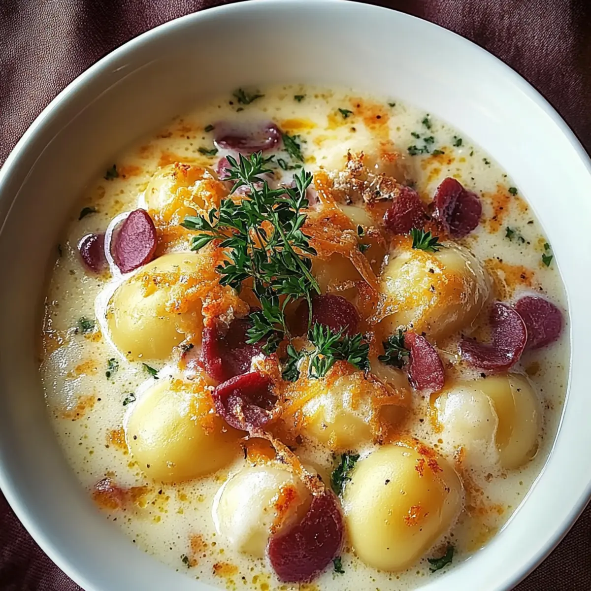 Bacon Cheddar Gnocchi Soup