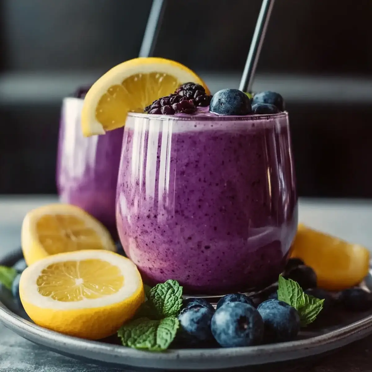 Blueberry Avocado Smoothie With Lemon & Yogurt