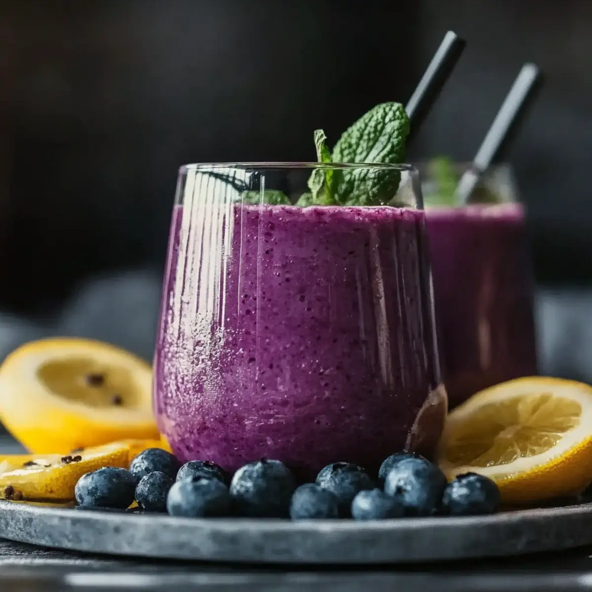 Blueberry Avocado Smoothie With Lemon & Yogurt