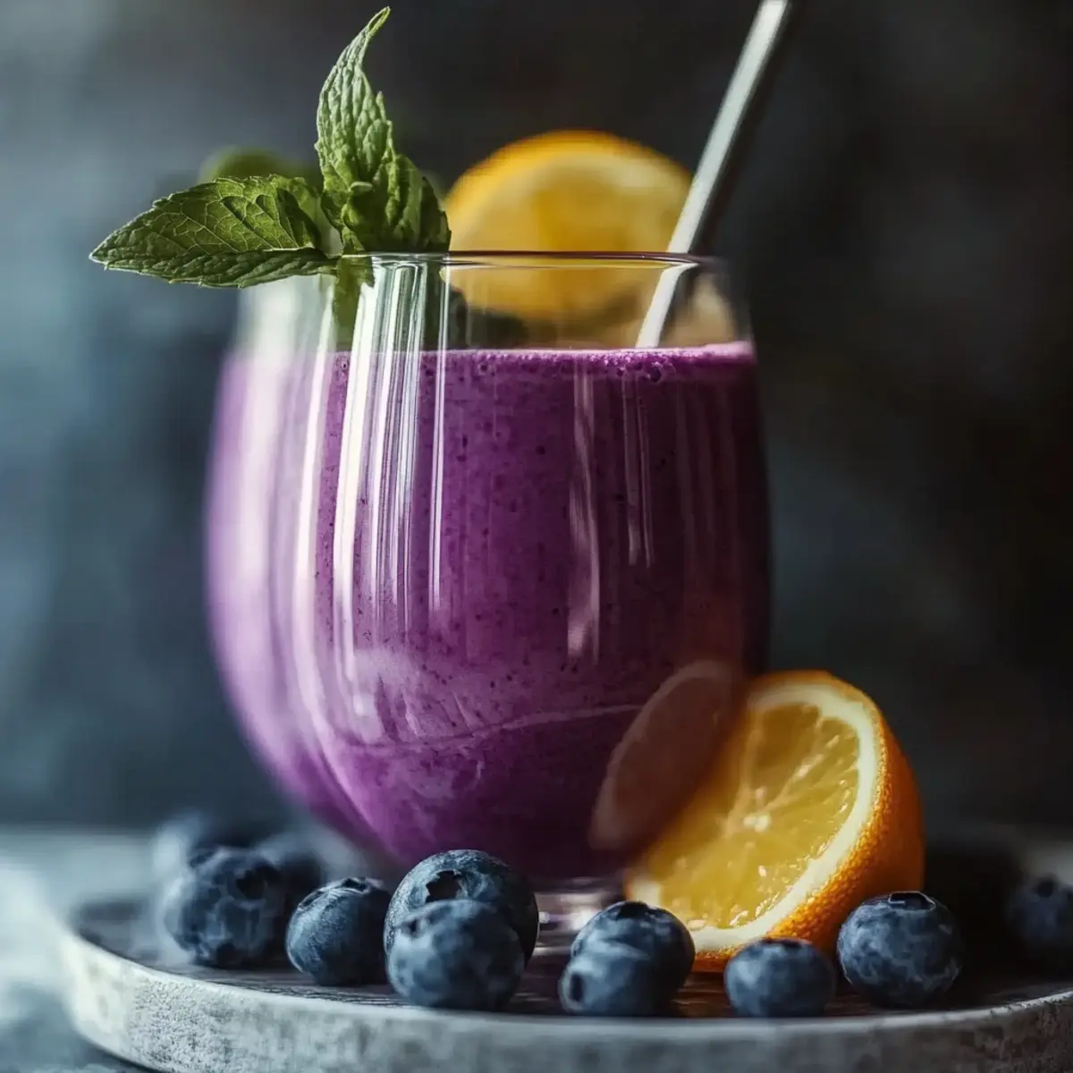 Blueberry Avocado Smoothie With Lemon & Yogurt