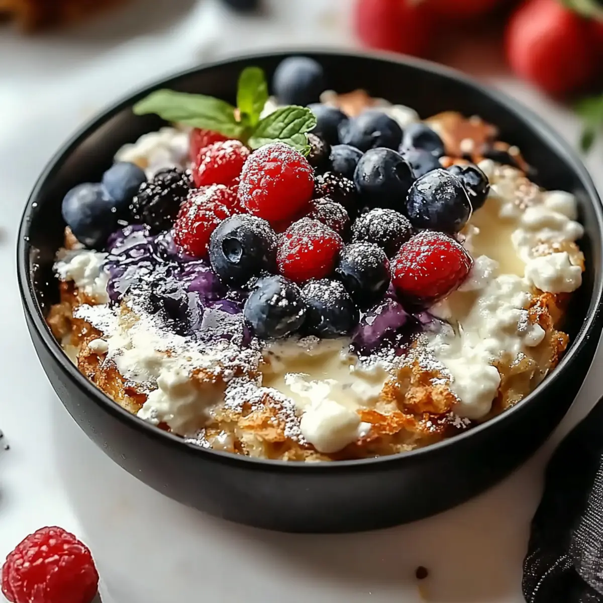 Blueberry Cottage Cheese Breakfast Bake