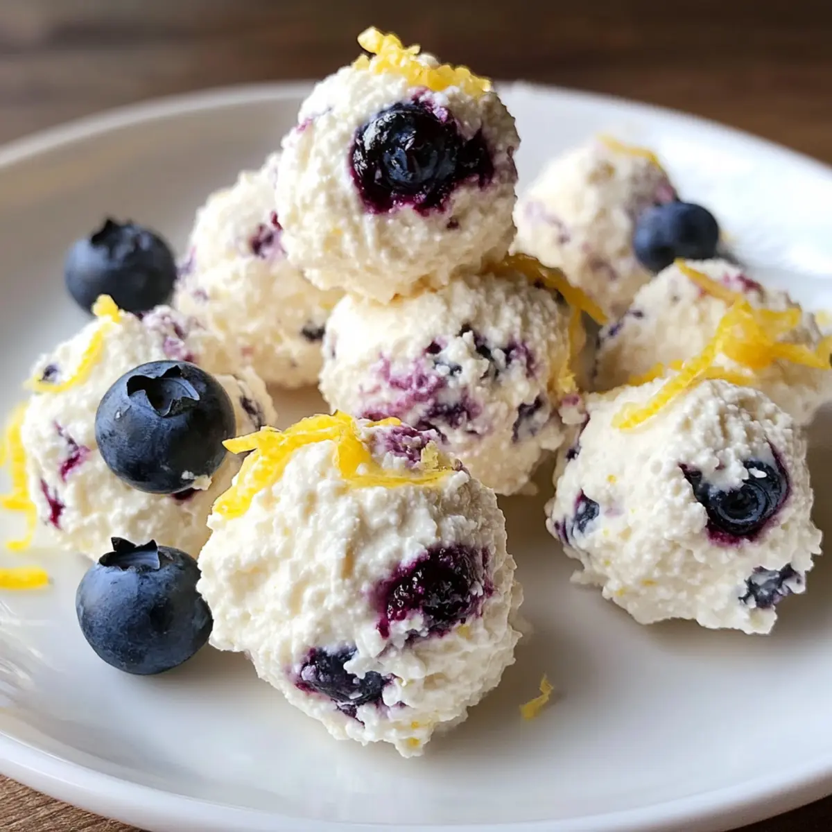 Blueberry and Lemon Zest Cottage Cheese Bites