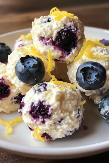 Blueberry and Lemon Zest Cottage Cheese Bites