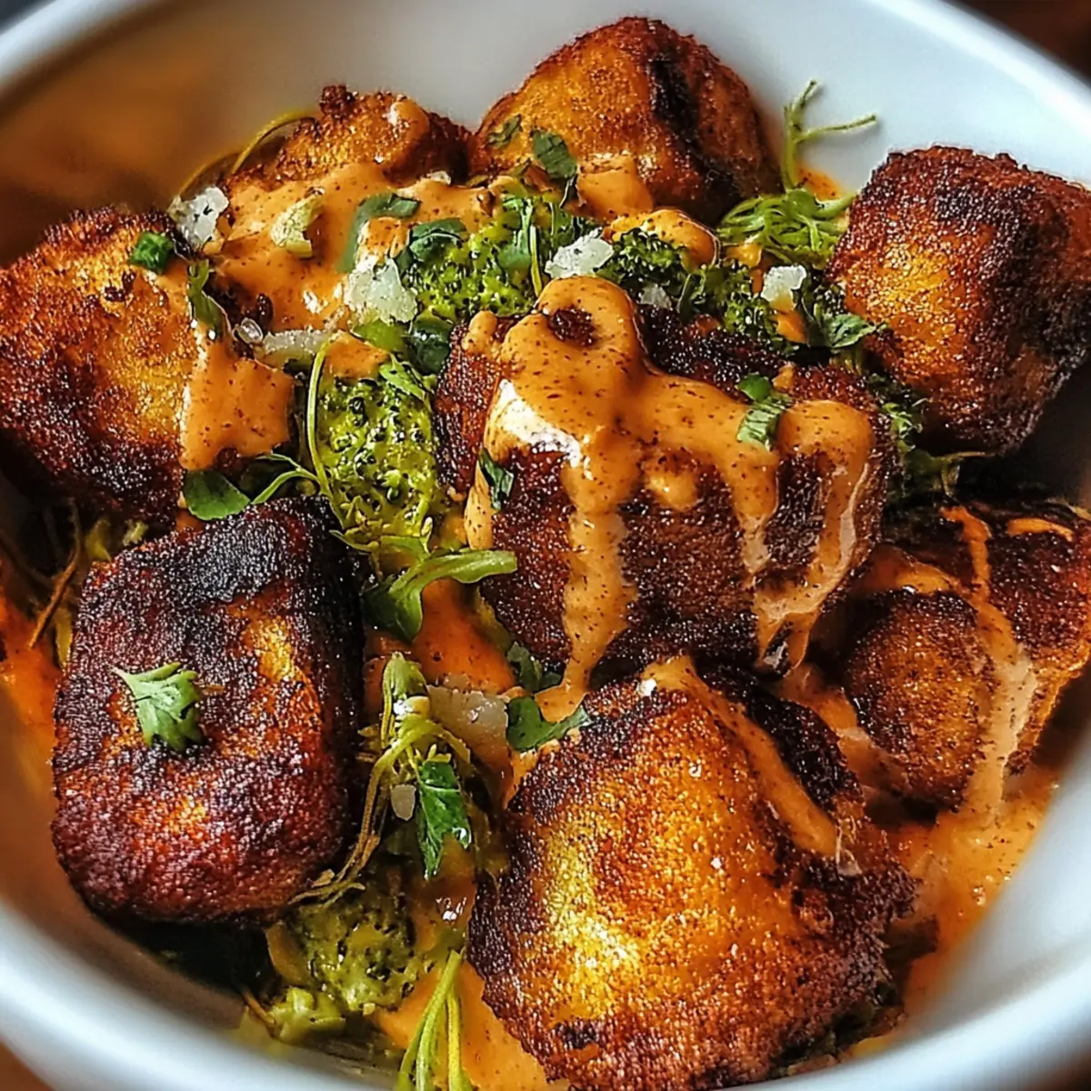 Buffalo Bites Bowl with Crispy Potatoes & Shaved Brussels