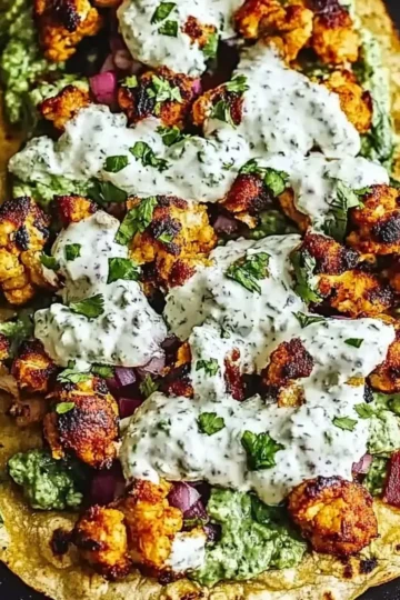 Cauliflower Tacos with Cilantro Lime Crema