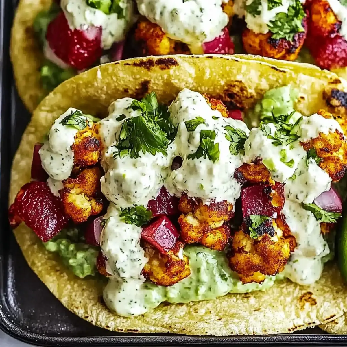 Cauliflower Tacos with Cilantro Lime Crema