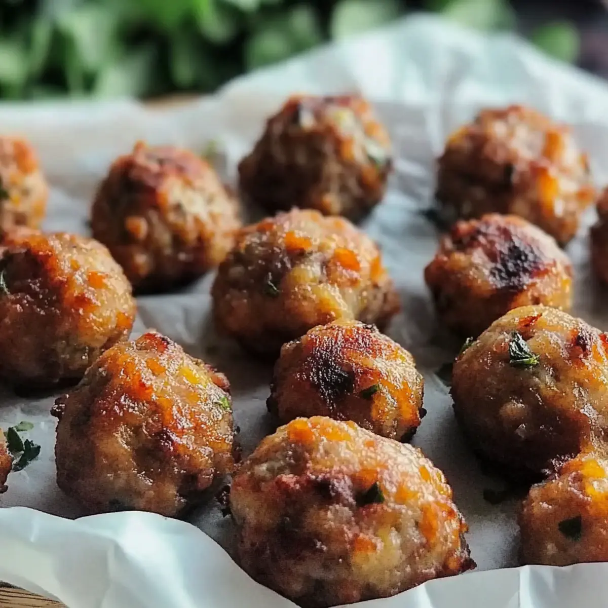 Cheddar Bay Beef Sausage Balls