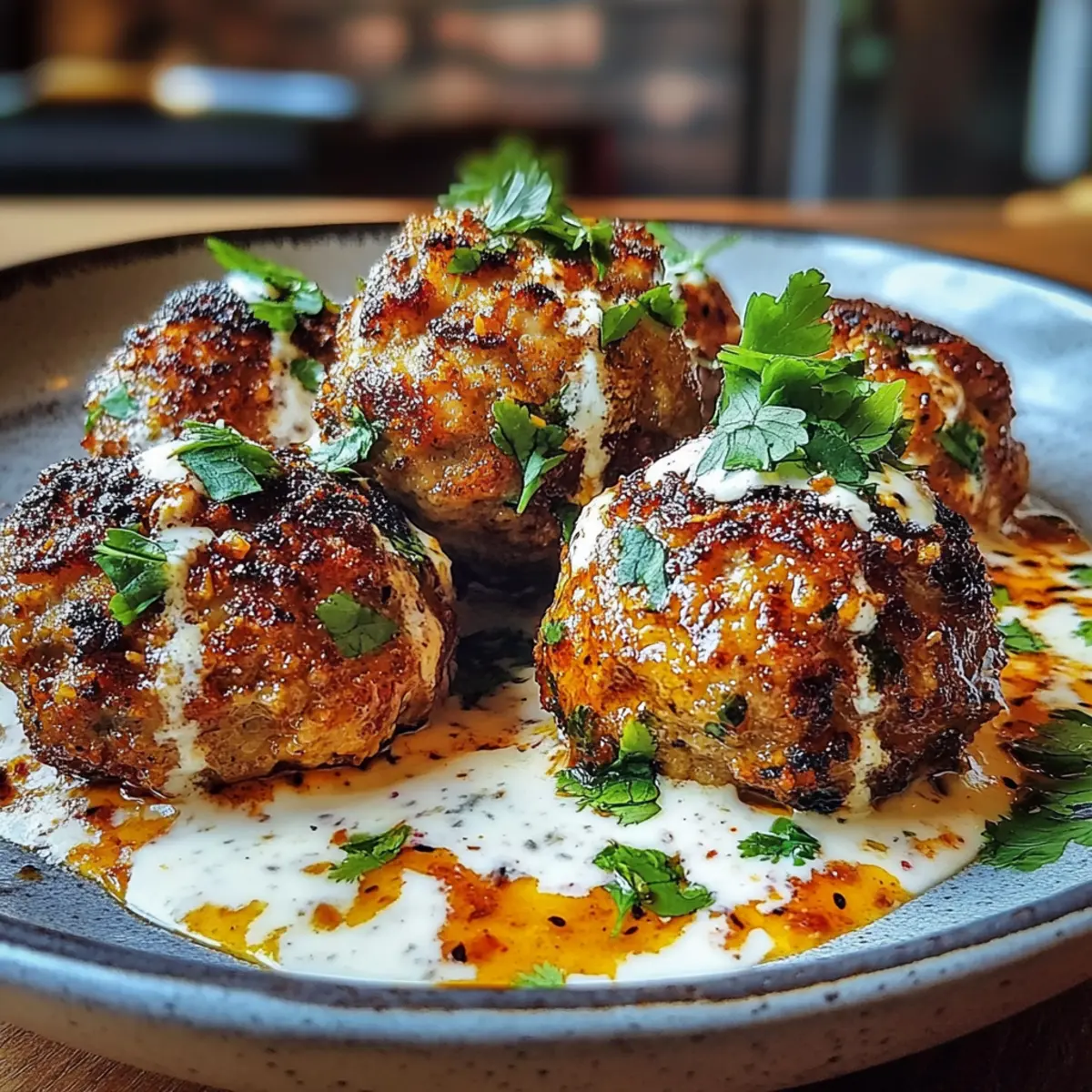 Chicken Kofta with Garlic Yogurt Sauce