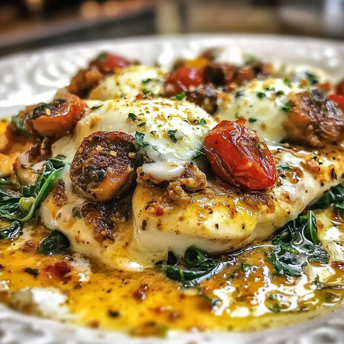 Chicken Spinach Mushroom Low Carb Oven Dish