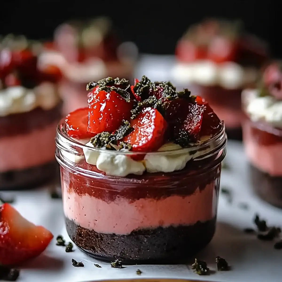 Chocolate Strawberry Mousse Cake Parfaits