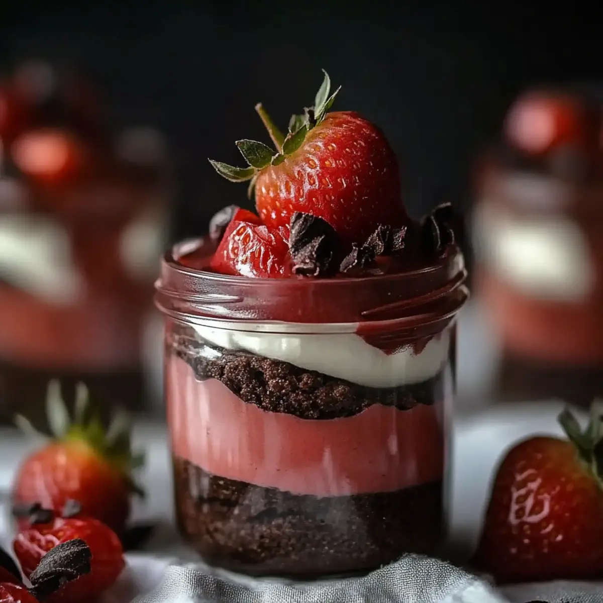 Chocolate Strawberry Mousse Cake Parfaits
